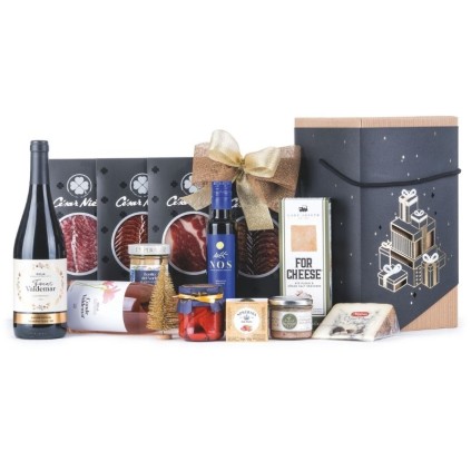▷ Lote de Navidad con Vino y Embutidos