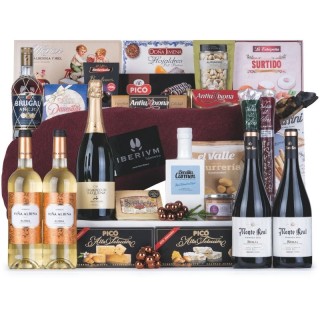 ▷ Cestas de Navidad con Jamón y Ron para Empresas