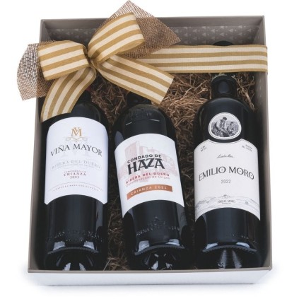 Caja de Navidad con tres vinos de Ribera del Duero