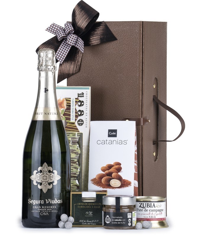 ✔ Caja de Regalo de Navidad para Empresas con Cava