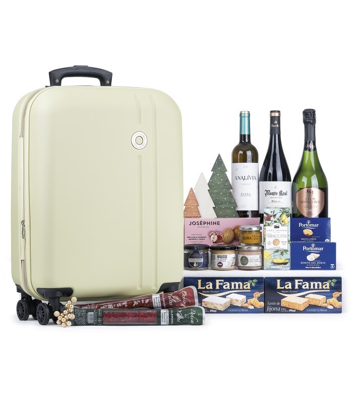 Lote Navidad con Maleta de Cabina Trolley Pistacho | Lotes de España 🧳
