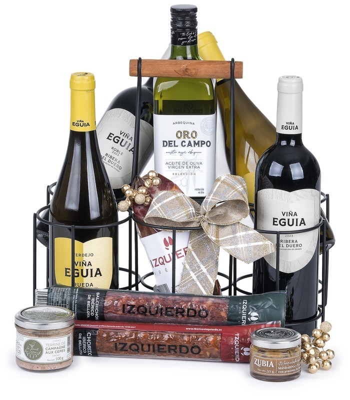 Lote de Navidad con Botellero de Metal de Diseño | Lotes de España 🍷