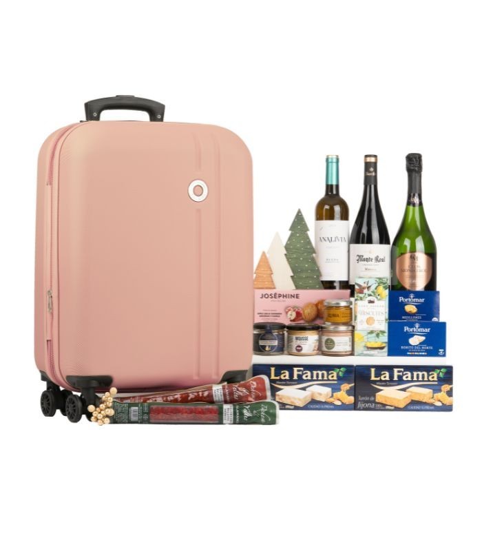 Lote navideño con Maleta de Cabina Trolley Nude | Lotes de España 🧳