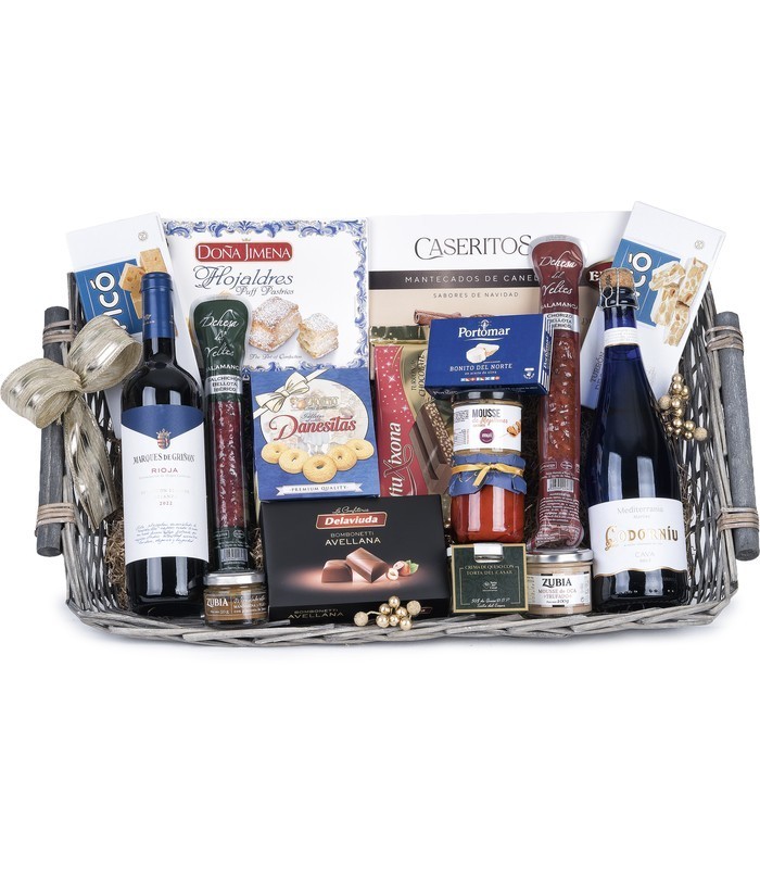 Bandeja de mimbre para Navidad | Lotes de España 🍷