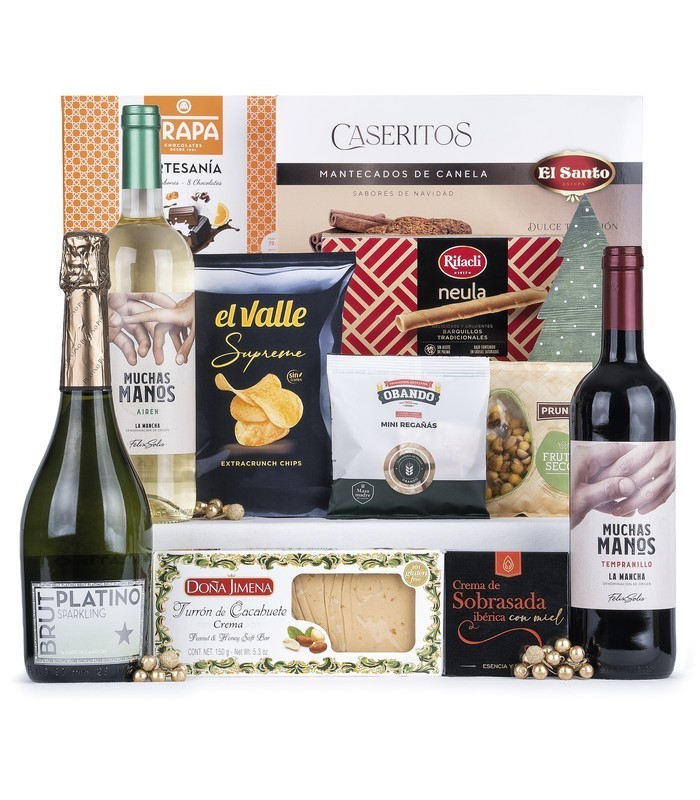 Lote de Navidad Muchas Manos & Espumoso Platino | Lotes de España 🍷